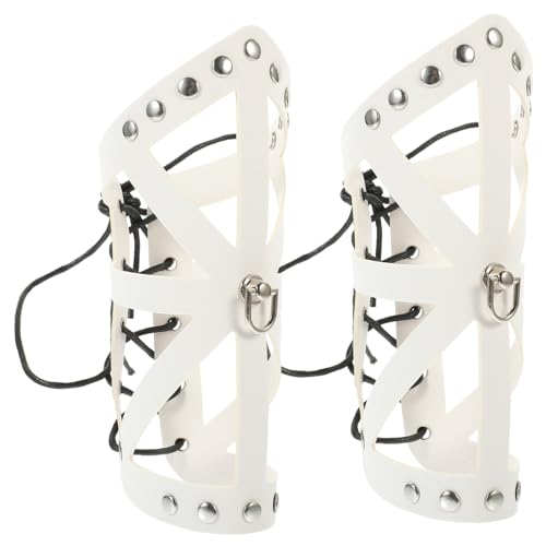 CATIEBYE 2 Stück Punk Arm Guards Weiß Bindeband Armschienen Kunstleder Atmungsaktiv Robust für Cosplay Role Playing Punk Liebhaber CATIEBYE 2 Stück Punk Arm Guards Weiß Bindeband Armschienen Kunstleder Atmungsaktiv Robust für Cosplay Role Playing Punk Liebhaber von CATIEBYE