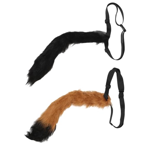 CATIEBYE 2St Plüschtierschwanz karneval zubehör Cosplay-Fuchsschwanz Maskerade Leistungsschwanz flauschiger Tierschwanz Fuchsschwänze Fursuit- Künstlicher Katzenschwanz von CATIEBYE