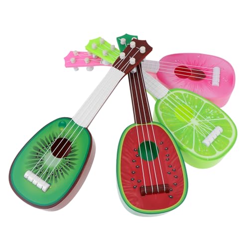 CATIEBYE 4 Stück Mini-Gitarre Mini-Ukulele Für Imitierte Ukulele -Ukulele Simulations-Ukulele Obst-Ukulele Mini-kinderukulele Kleine Ukulele Colorful Plastik von CATIEBYE