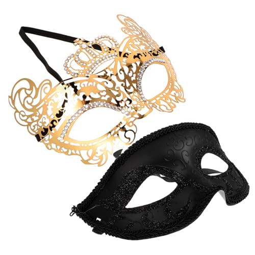 CATIEBYE Paarmasken Im Antiken Stil mit Goldbesatz für Maskenbälle Partys und Halloween für Frauen von CATIEBYE