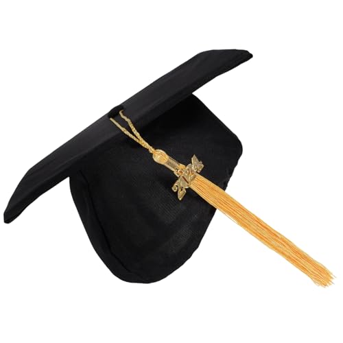 CATIEBYE Abschlusskappe mit Goldener Quaste Unisex Doktorhut Polyester Verstellbar Abschlussfeier Party Dekoration Zubehör CATIEBYE Abschlusskappe mit Goldener Quaste Unisex Doktorhut Polyester Verstellbar Abschlussfeier Party Dekoration Zubehör von CATIEBYE
