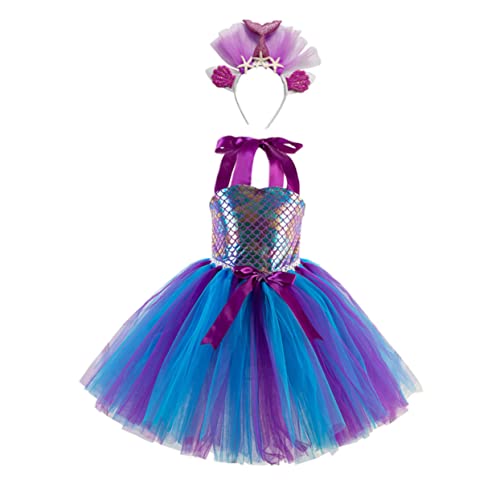 CATIEBYE Blumenmädchen Kleid Set Für Kinder Party Cosplay Kostüm Mädchenkleid Mit Haarband Performance Rock Ideal Für Hochzeiten Und Besondere Anlässe von CATIEBYE