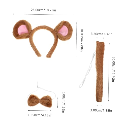 CATIEBYE Dreiteiliges Kostüm Set mit Plüschohren und Fliege Leichtes Tier Stirnband für Damen Bequemes Cosplay Zubehör für Halloween Fasching und Partys CATIEBYE Dreiteiliges Kostüm Set mit Plüschohren und Fliege Leichtes Tier Stirnband für Damen Bequemes Cosplay Zubehör für Halloween Fasching und Partys von CATIEBYE