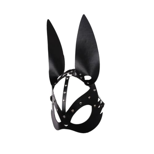 CATIEBYE Easter Bunny Für Karneval Und Kostümpartys Elegante Masquerade Im Schwarzen Lederdesign Für Erwachsene Perfekt Für Feiertagsfeiern Und Themenveranstaltungen von CATIEBYE