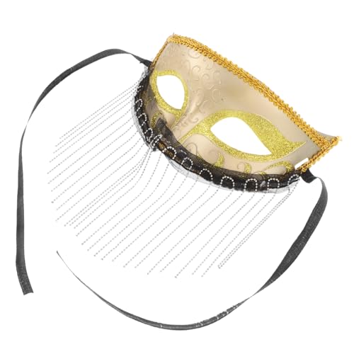 CATIEBYE Elegante Dekorative Maskerademaske Für Frauen Mit Funkelnden Strassquasten, Geeignet Für Halloween, Abschlussball Und Mottopartys von CATIEBYE