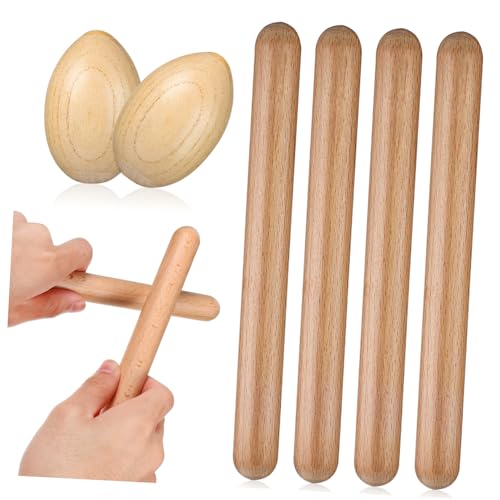 CATIEBYE Holz Musikinstrument Set für Percussion Set mit Sicherem Naturfarbenem Holz Ei Shaker und Rhythmus Sticks Fördert Feinmotorik und Musikalisches Lernen CATIEBYE Holz Musikinstrument Set für Percussion Set mit Sicherem Naturfarbenem Holz Ei Shaker und Rhythmus Sticks Fördert Feinmotorik und Musikalisches Lernen von CATIEBYE