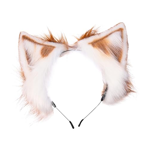 CATIEBYE Plüsch Katzenohren Haarreif Weich und Bequem Flauschiges Cosplay Kostümzubehör für Fasching Karneval Party Langlebiges Tierohren Stirnband in Weiß Geeignet für Mädchen Frauen CATIEBYE Plüsch Katzenohren Haarreif Weich und Bequem Flauschiges Cosplay Kostümzubehör für Fasching Karneval Party Langlebiges Tierohren Stirnband in Weiß Geeignet für Mädchen Frauen von CATIEBYE