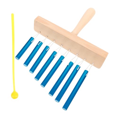 CATIEBYE Schlagwindspiel Schlaginstrument Windspiele Für Den Tisch Musikinstrument Mit Stock Orff Musikspielzeug Einreihige Musikalische Percussion Windglocke Percussion-Spielzeug Blue Holz von CATIEBYE