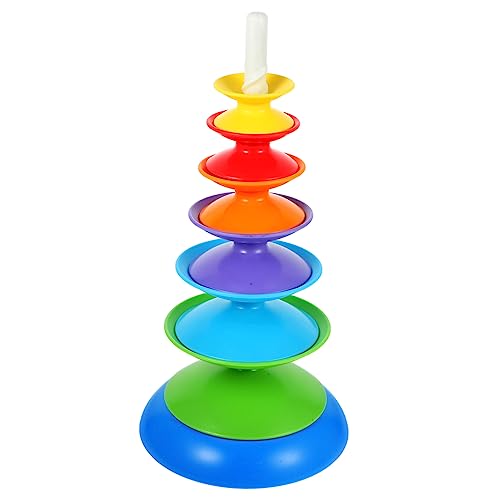 CATIEBYE Stapelkreis Spielzeug Frühes Entwicklungsspielzeug Montessori Spielzeug Stapelgerät Regenbogenrad Babyspielzeug Kinder Lernspielzeug Balancierspiel Kinderring Stapler von CATIEBYE