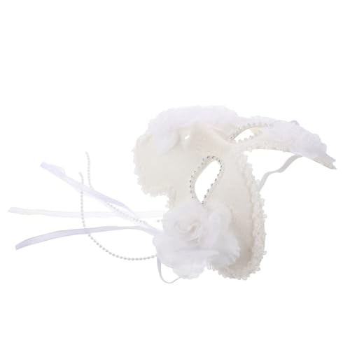 CATIEBYE Venezianische Fullface Weiß mit Spitze Kostümmaske für Damen und Herren Kompletter für Weihnachts und Karnevalspartys Bequeme Kunststoffmaske mit Glamourösem Design CATIEBYE Venezianische Fullface Weiß mit Spitze Kostümmaske für Damen und Herren Kompletter für Weihnachts und Karnevalspartys Bequeme Kunststoffmaske mit Glamourösem Design von CATIEBYE