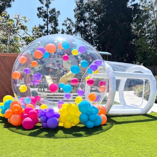 CAULO Aufblasbares Hauszelt, transparentes Ballonkuppelzelt mit Gebläse und Pumpe, transparentes Gartenzelt für Event-Ausstellungsparty (5M/16.4Ft) von CAULO