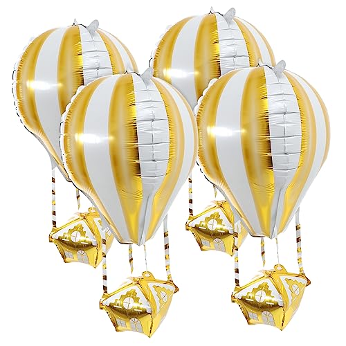 4 Stück Heißluftballon seidenband bandfeile hochzeitslaken balloon hochzeitsdirndl Partyballons goldene Luftballons Geburtstagsparty-Dekoration Geburtstagsversorgung Aluminiumfolie CAXUSD von CAXUSD