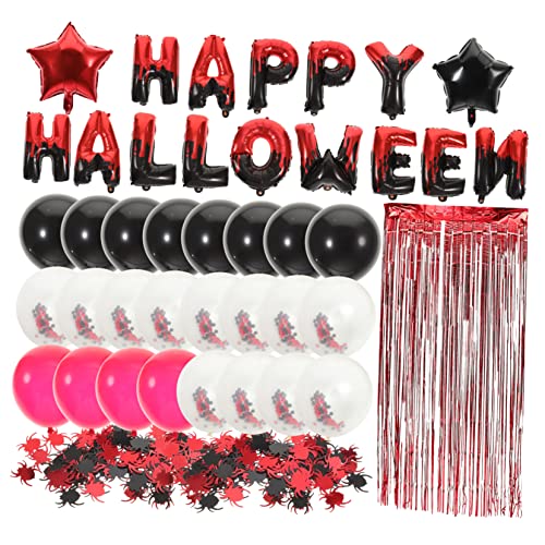 CAXUSD 1 Satz Ballon-regenvorhang-set Halloween-briefballons Halloween-ballonbogen-girlanden-kit Halloween Ballons Fransenvorhänge Halloween-ballon Hängendes Banner Schwarzes Dekor Papier von CAXUSD