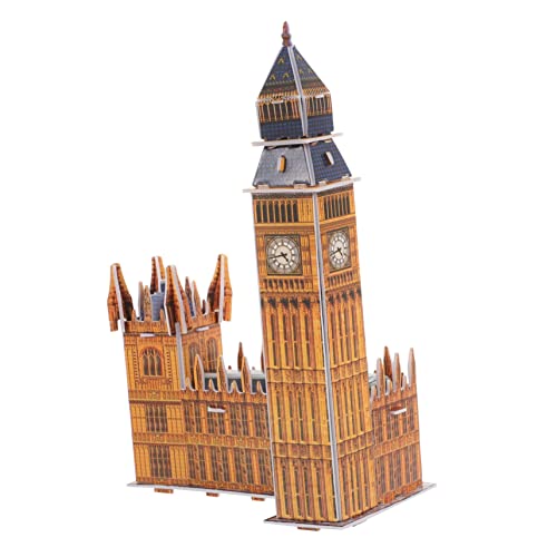 CAXUSD 1 Satz Big Ben-Puzzle Kinderpuzzle Holzpuzzle Für Erwachsene Kinderspielzeug London-England-Figur Puzzles Für Erwachsene Denksport-rätsel Kinderrätsel 3D Blöcke Papier Einzigartig von CAXUSD