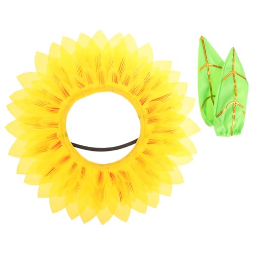 CAXUSD Sonnenblumen-kopfbedeckungs-Set Handschuhe Cosplay Für Jungen Und Mädchen Erwachsene Karneval Halloween-zubehör von CAXUSD