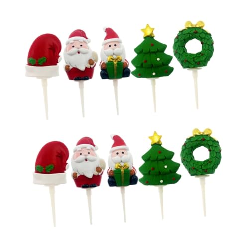 CAXUSD 10 Stk Kuchendekoration aus Harz cake topper weihnachten christmas cake decoration weihnachtliche Backdekore Weihnachtskuchendekorationen Kuchen Picks Dekorationszubehör zum Backen von CAXUSD