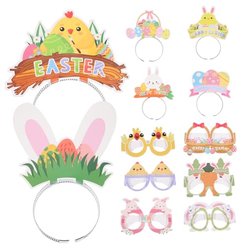 CAXUSD 12St Ostern Stirnband Hasenbrille Partybrillen für Kinder Partydekoration Ostergläser igelkostümkinder ostern Kinderbrille Mädchen entzückende brille für kinder Papier von CAXUSD