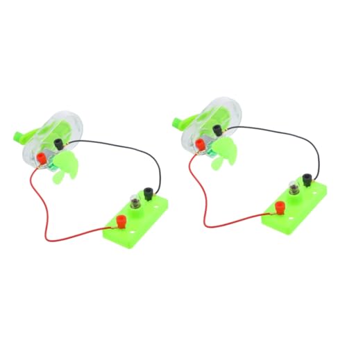 CAXUSD 2 Sätze Handgenerator DIY Handkurbelgenerator Wissenschaftliche Spielzeug Notstromgenerator Generator Wissenschaftsexperiment Spielzeug pädagogisches Spielzeug Eisen Light Green von CAXUSD