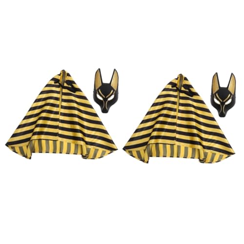 CAXUSD 2 Sets Anubis Maske Wolfsmaske Karnevalsmaske Halloween Maske Maske Maskerademasken Halloween Fuchsmaske Kostüm Hummelmaske Venezianische Maske Hummelmaske Ballmaske von CAXUSD