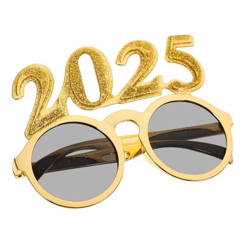 CAXUSD 2025 Brille Partyzubehör brillen Goldene Partybrille Spaßbrille Neue Jahr Brille Zahlenbrille Neujahrsparty-Brille Kostümzubehör für das neue Jahr lustige Tanzbrille Stk von CAXUSD