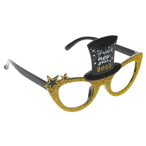 CAXUSD 2025 brillen Partydekoration Lustige Brille für Partys Goldene Party Brille Partygeschenke für das neue Jahr Silvester-Partybrille Gläser Leistungsrequisiten Party-Requisiten Stk von CAXUSD