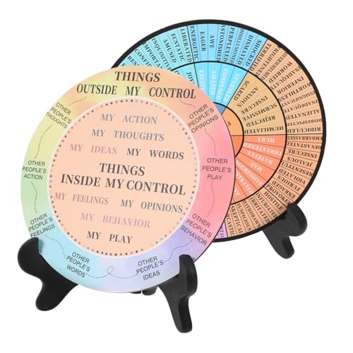 CAXUSD 2st Raddiagramm Für Psychische Gesundheit Bausatz Gaming-Rad Tischbein-bodenschoner Emotionen-Diagramm Universalrad Bürodekoration Rollen Gepäckräder Emotionsrad Rollwagen Con Holz von CAXUSD