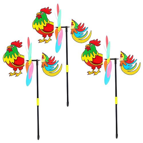 CAXUSD 3St Tiere Cartoon Windmühle Sonnenblumen-Windrad Rasen Windrad Regenbogenwindmühle Blumenwindmühle Kinder Windrad Windmühle Spielzeug Rad Wind Windräder für den Garten Plastik von CAXUSD