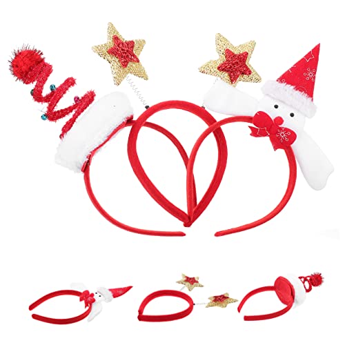 CAXUSD 3St Weihnachtskopfschmuck Schneemann-Haarreifen Kopfbedeckungen für Weihnachtsfeiern weihnachtshaarspangen Weihnachts haarspangen Stirnband Stirnbänder für Weihnachtsfeiern Stoff von CAXUSD