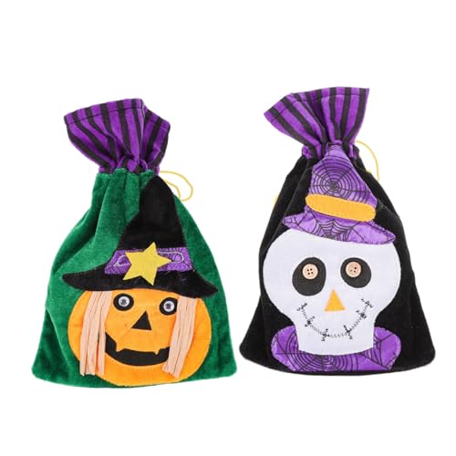 CAXUSD 4 Stück Halloween-tasche Mit Kordelzug Aufbewahrungsbeutel Für Kürbisse Geschenktüten Mit Kordelzug Halloween-umhängetasche Trick or Treat Dvd Make-up-organizer-tasche Vlies von CAXUSD