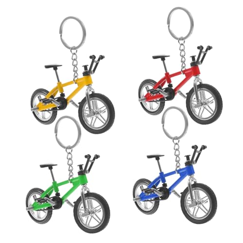 CAXUSD 4 Stück Schlüsselanhänger Mini-fahrrad Mountainbike-miniatur Miniatur-fahrradmodelle Fingerbike-modell Finger-bike-rennanhänger Miniatur-mountainbike-modelle von CAXUSD