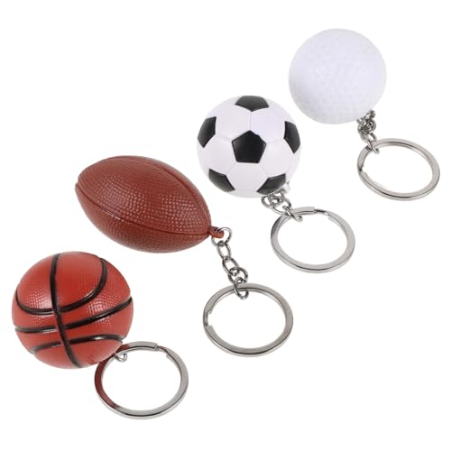 CAXUSD 4 Stück Sportperiphere Mini-rugbyball-schlüsselanhänger Mini-sportbälle Fußball-partygeschenke Sportball-schlüsselanhänger Für Rucksäcke Sport-schlüsselanhänger Plastik von CAXUSD