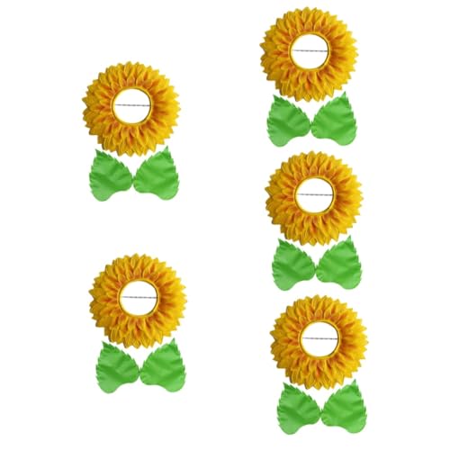 CAXUSD 5 Sätze Kopfschmuck aus Sonnenblumen faschingskostüme Sonnenblumen Kopfschmuck Hut mit Sonnenblumenkopfbedeckung Cosplay-Sonnenblumen-Kopfbedeckung Stütze schirmmützen Zubehör für von CAXUSD