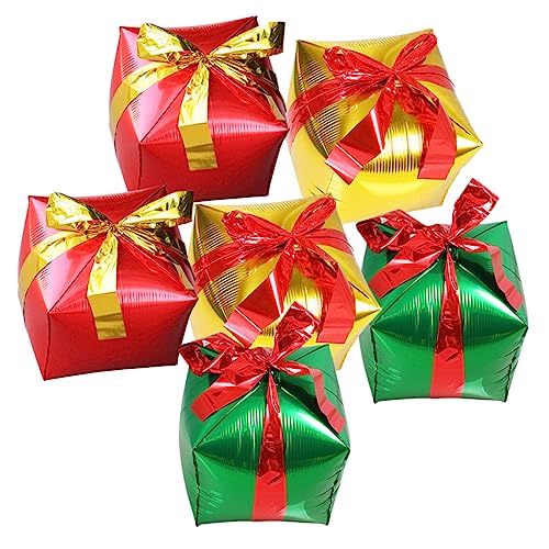 CAXUSD 6St Geschenkbox Aluminiumfolienballon Farbballons riesige Luftballons Partyballons weihnachtsdeko christmas decorations quadratische Vase Geburtstagsparty liefert Folienballons von CAXUSD