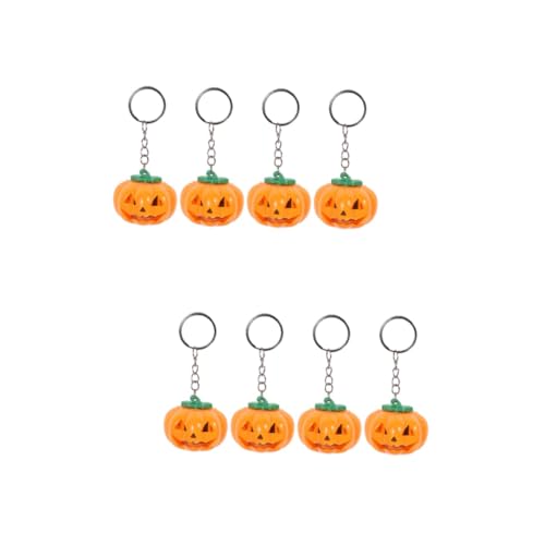 CAXUSD 8 Stk Kürbis-schlüssel-charme Schlüsselanhänger Zum Aufhängen Halloween-geldbörse Kinder Dekor Neuheit Schlüsselanhänger Kinderlaterne Halloween-schlüsselring Orange Knopfbatterie von CAXUSD