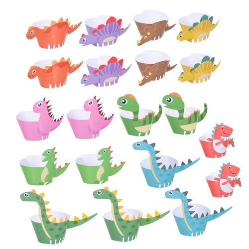 CAXUSD Dinosaurier Cupcake Wrapper Dekorative Kuchen Umrandungen Für Kindergeburtstag Party Deko Torte Dekoration Für Geburtstagsfeiern Und Feste von CAXUSD