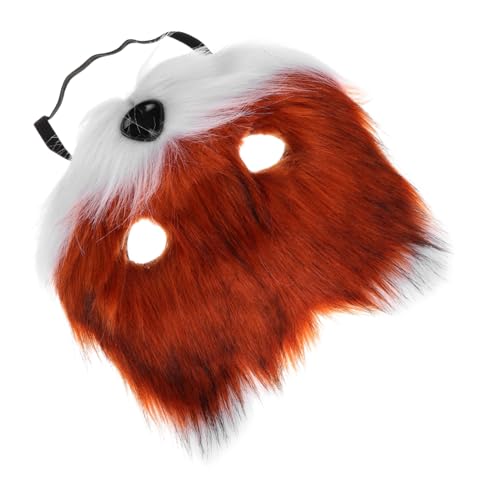 CAXUSD Fuchs Maske Masken verkleiden Wolf Kostüm für Erwachsene Plüsch Kunstpelz pelziger Fuchs tiermasken halloween maske pelzige Fuchsmaske pelzige Maske und Haar Light Brown von CAXUSD