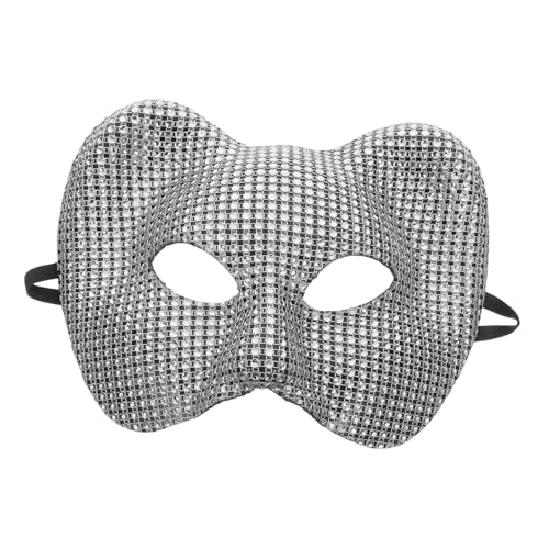 CAXUSD Leopardenmaske faschingsmasken tiermasken Atemberaubende Masken fasching maske Maskenparty Leoparden Halbmaske Maskerade-Maske- Leoparden-Masken-Requisite Plastik Silver von CAXUSD