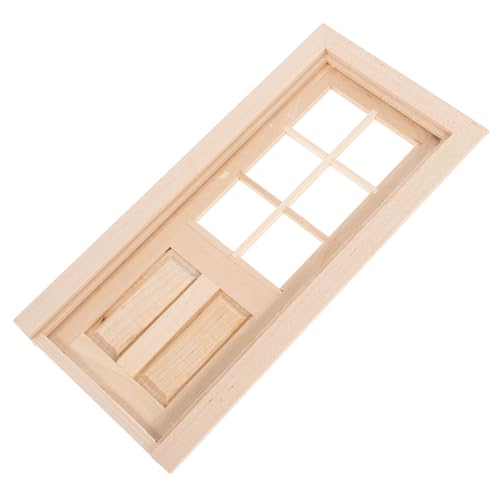 CAXUSD Puppenhaus Miniküren und Fenster puppenhaus zubehör Puppenhaus Accessoires Puppenstubenmöbel Miniatur Miniatur-Puppenhauszubehör Miniaturtürmodell PVC Khaki von CAXUSD