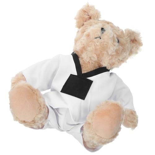 CAXUSD Taekwondo-Bärpuppe Kuscheltier Taekwondo Taekwondo- Martial Arts Taekwondo Geschenkidee Taekwondo-Stoffbär Taekwondo für Stofftier Bär PP Baumwolle Black von CAXUSD