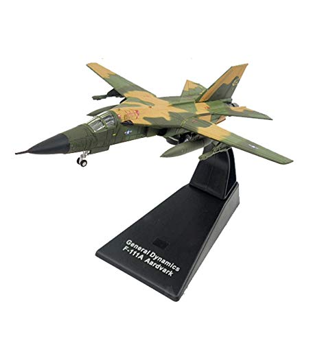 CAZARU Military Fighter Alloy Druckgussmodell, F-111 Aardvark Fighter Bomber USAF im Maßstab 1:144, Spielzeug für Erwachsene und Dekorationen, 6,2 Zoll x 5,3 Zoll von CAZARU