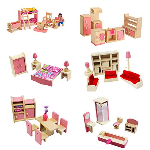 CAZSTYK 1 Satz 1:12 Miniatur Für Puppenhaus Holzmöbel Kind Zum Spielen Spielzeug Geschenk Fo von CAZSTYK