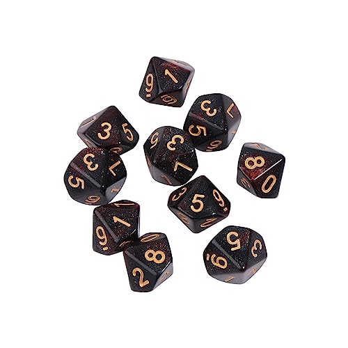 CAZSTYK 10 Stücke Polyedrische 10-seitige Würfel D10 Würfel RPG Würfel Brettspiel Requisiten Tabletop Spiel Liefert Doppel Farben Würfel von CAZSTYK