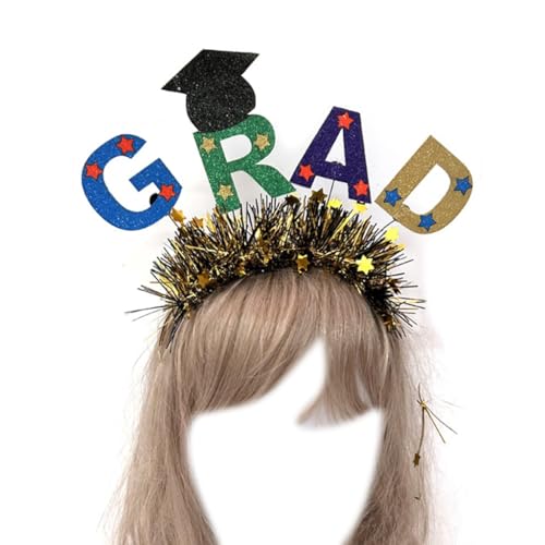 CAZSTYK Abschlusshut Mini Grade Lametta Stirnbänder Mini Grad Quaste Graduation Hut Mini Bachelor Hut Golden Lametta von CAZSTYK