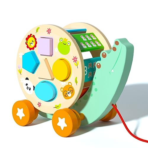 CAZSTYK Baby Spielzeug Holz Puzzle Form Kognitive Lernen Spielzeug Bildung Feinmotorik LeashRope Auto Spielzeug Für Kleinkind von CAZSTYK