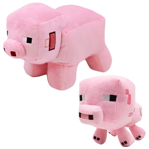 CBOSNF 2PCS Mine-Craft Plüschtiere,Mine-Craft Plüschtiere Sind Von Videospielen Inspiriert,Schwein Plüsch Mine-Craft Doll,Kinder Geburtstag Geschenk Fan Memorabilia,Creeper Peripheral Derivative von CBOSNF