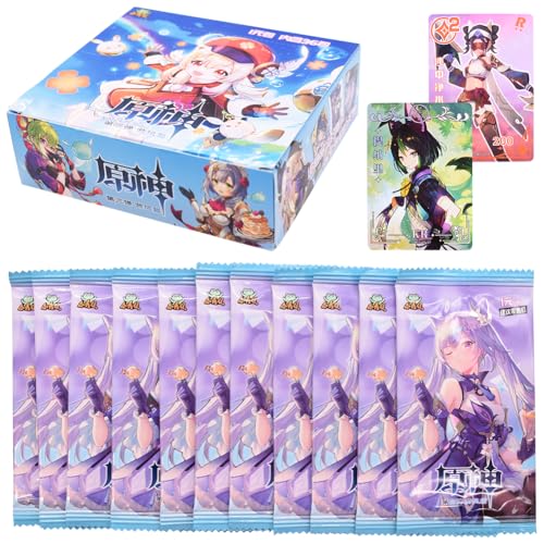 CBOSNF 36 Packs Genshin Cards Genshin Impact Card Booster Card Booster Box TCG CCG Charaktere HD komplettes Set Anime Cards Games Genshin Cards für Kinder und Familien von CBOSNF