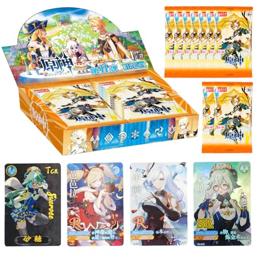 CBOSNF Genshin Impact TCG CCG Boster Card 144pcs Anime Trading Card Pack Genshin Karten Games Karte Genshin Kartenspiel Postkarten Anime-Sammelkarte Geschenke für Kinder Fans von CBOSNF