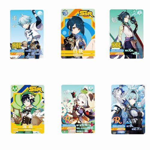 CBOSNF Genshin Impact TCG Cards 160Pcs Collezionabili Anime Trading Card Pack,Venti Vintage Postkarten,Genshin Impact Cards Booster Box,Klee Karte Schöne Geschenke für Kinder-C von CBOSNF
