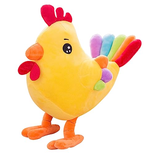 CBOSNF Hahn Plüschtier Kuscheltier Hahn 25 cm,Kuscheltier Gockel,Hahn Plüschtier Plüsch-Huhn,Vogel Plüschtier,Kuscheltier Plüschfigur Plüschfiguren Plush Dolls Toy Spielzeug Für Kinder Ab 3 Jahren von CBOSNF