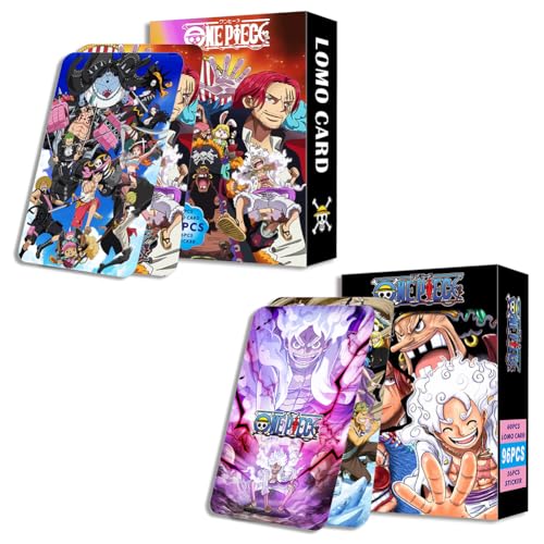 CBOSNF One Piece Lomo Cards 192pcs Anime Karte und Aufkleber One Piece Karten Postkarten One Piece Kartenspiel One Piece DIY Kartenpapier Wandcollage Set Geschenke für Anime-Liebhaber von CBOSNF